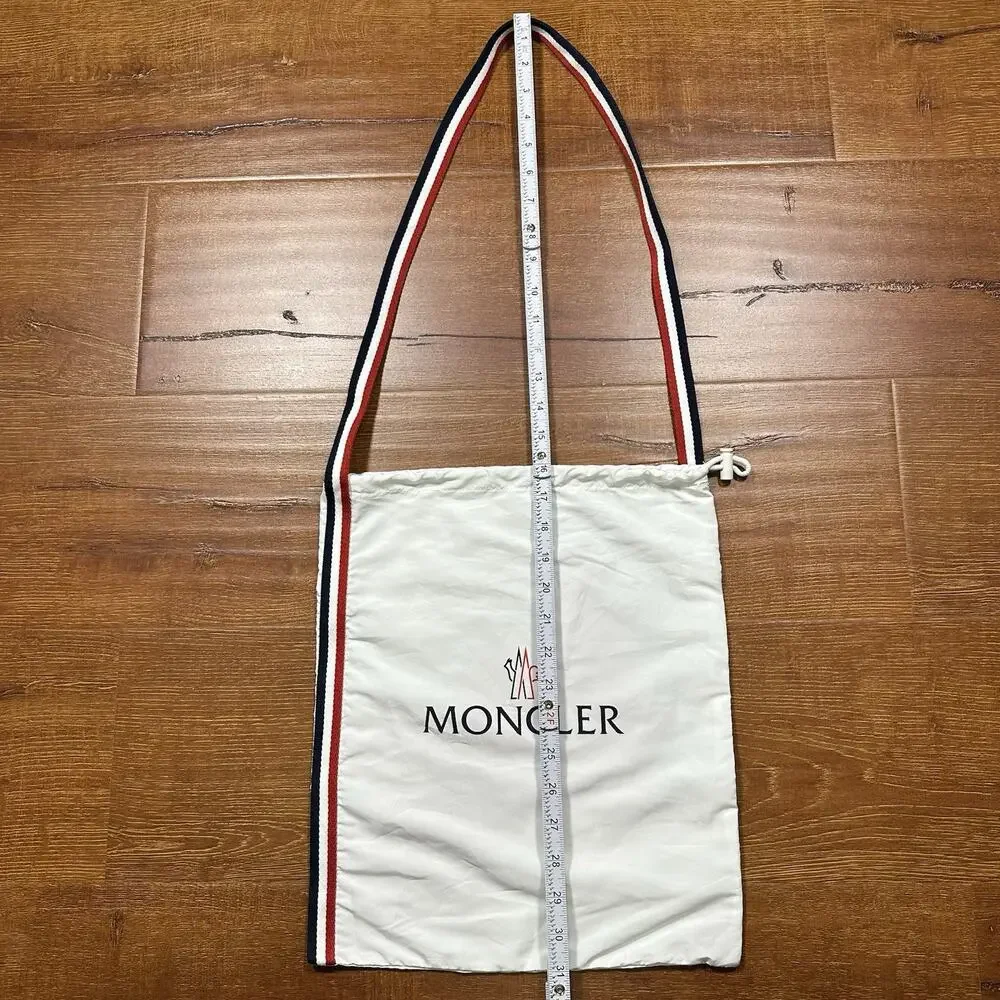 Moncler Drawstring Shoulder Bag 15”x13” White Travel Designer Storage Dust Cover